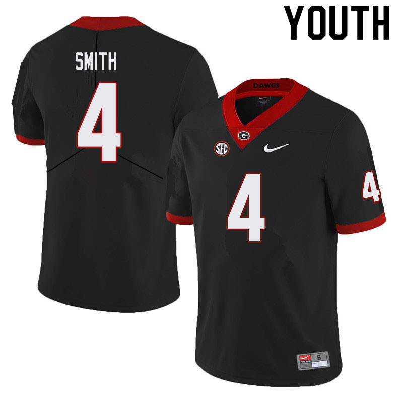 Youth #4 Nolan Smith Georgia Bulldogs College Football Jerseys Sale-Black - Click Image to Close